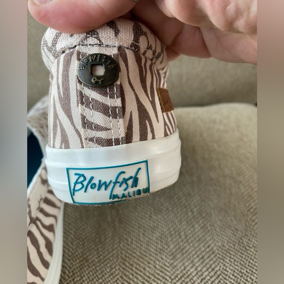 Blowfish Malibu Slip On Sneakers. Brown/Cream Patchwork Animal Print Pattern,11M - Picture 9 of 13